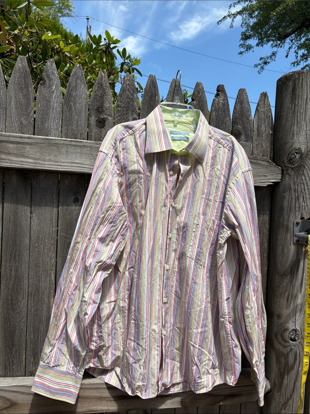 Mondo di Marco large cotton striped pastels shirt!